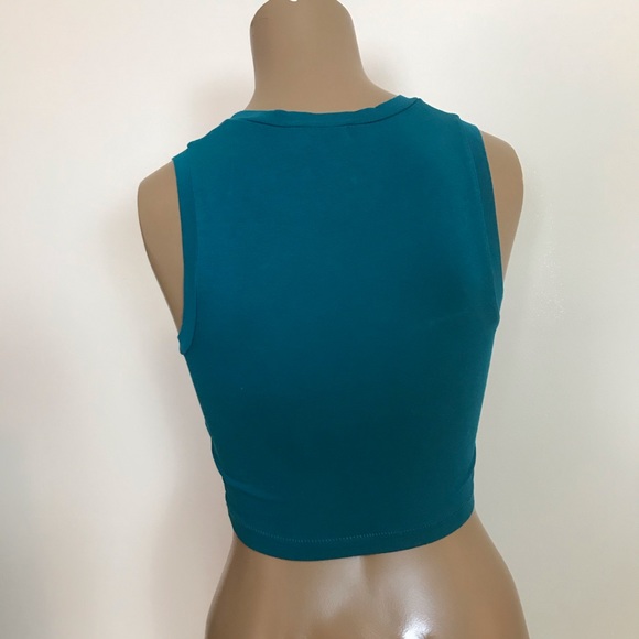 WILFRED FREE Teal TURQUOISE Cropped FITTED Tank T - Picture 3 of 4